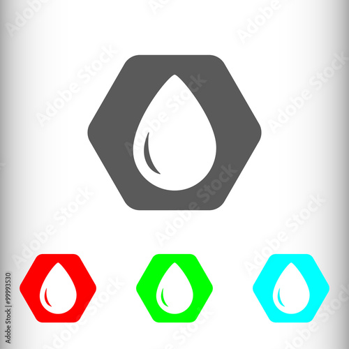 Water drop sign icon, vecto...