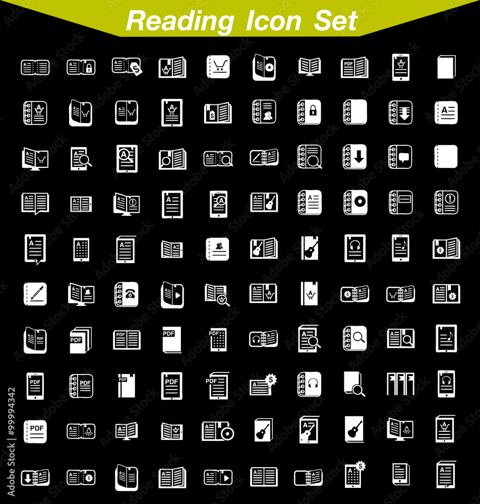 Book and Reading icon set Book and Reading icon set