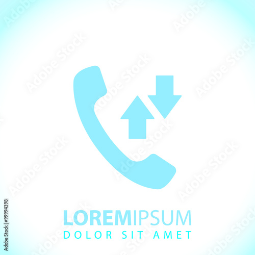 Incoming and outgoing calls sign icon, vector illustration. Flat
