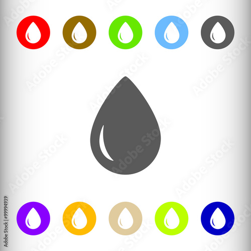 Water drop sign icon, vecto...