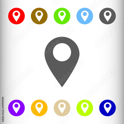 Tag, pin, place sign icon, ...