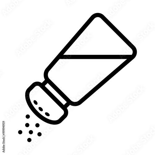 Salt shaker seasoning line icon for food apps and websites