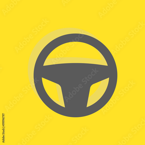 Steering wheel sign icon, v...