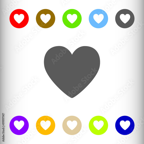 Heart sign icon, vector ill...