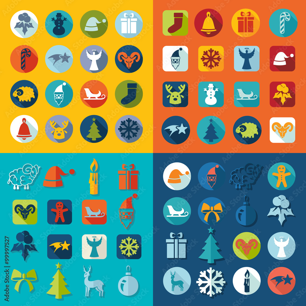 Set of Christmas icons Set of Christmas icons