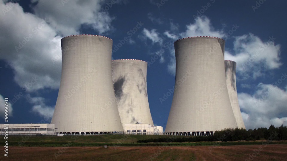 Nuclear Plant Towers with Background Clouds in Time Lapse Nuclear Plant Towers with Background Clouds in Time Lapse