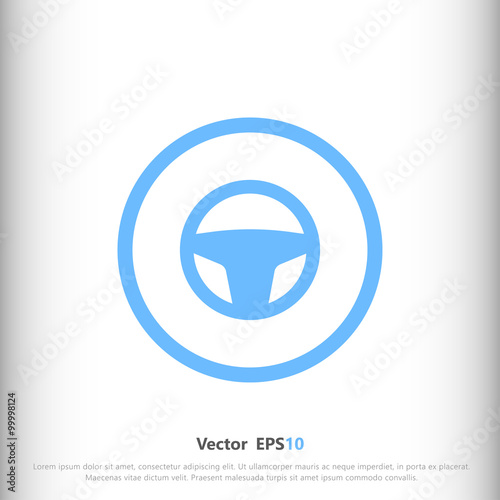 Steering wheel sign icon, v...