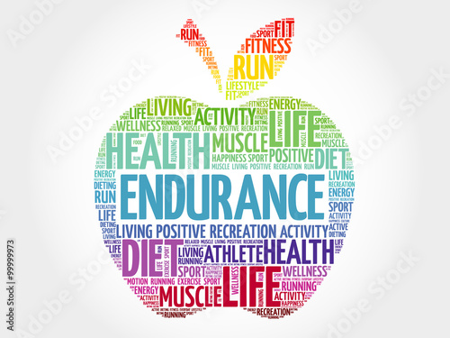 ENDURANCE apple word cloud, health concept