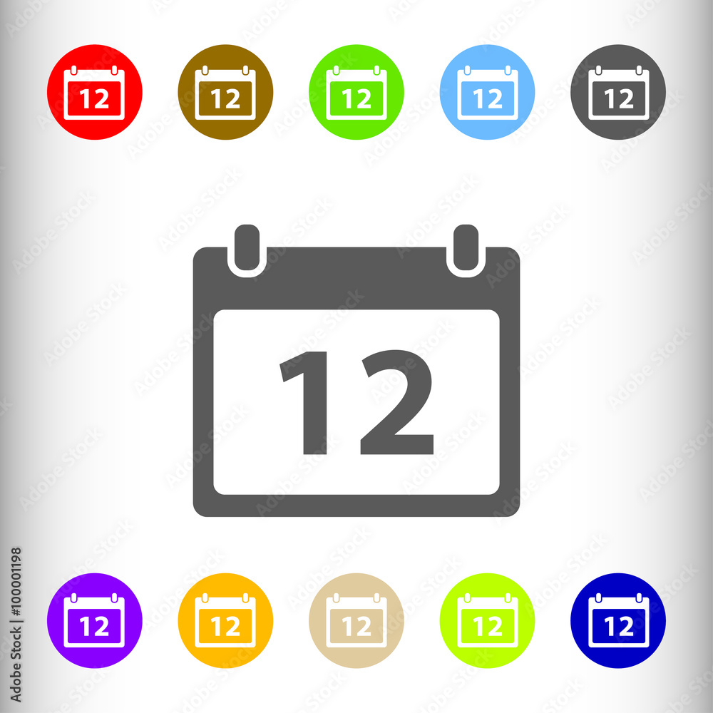 Calendar sign icon, vector illustration. Flat design style for w Calendar sign icon, vector illustration. Flat design style for w