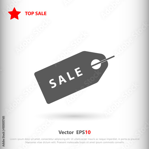 Sale ticket sign icon, vector illustration. Flat design style fo