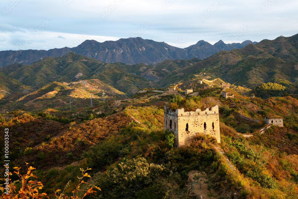 In autumn, the Great Wall of China