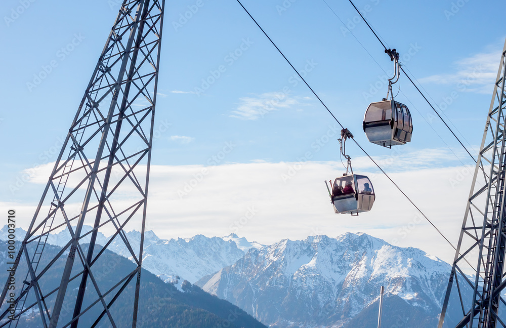 Cable car over mounrain