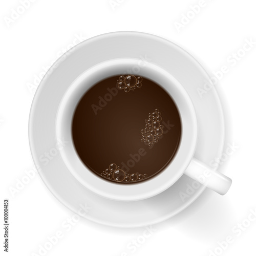 kaffeetasse mit untersetzer von oben III