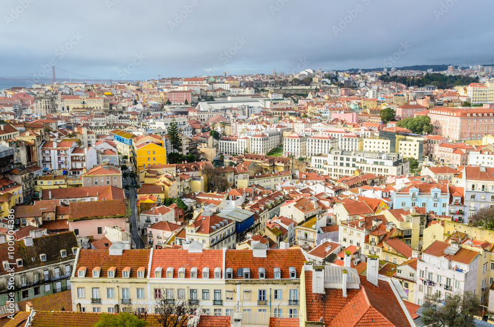 Lisbon cityscape - traditional architecture, Lisbon, Portugal.