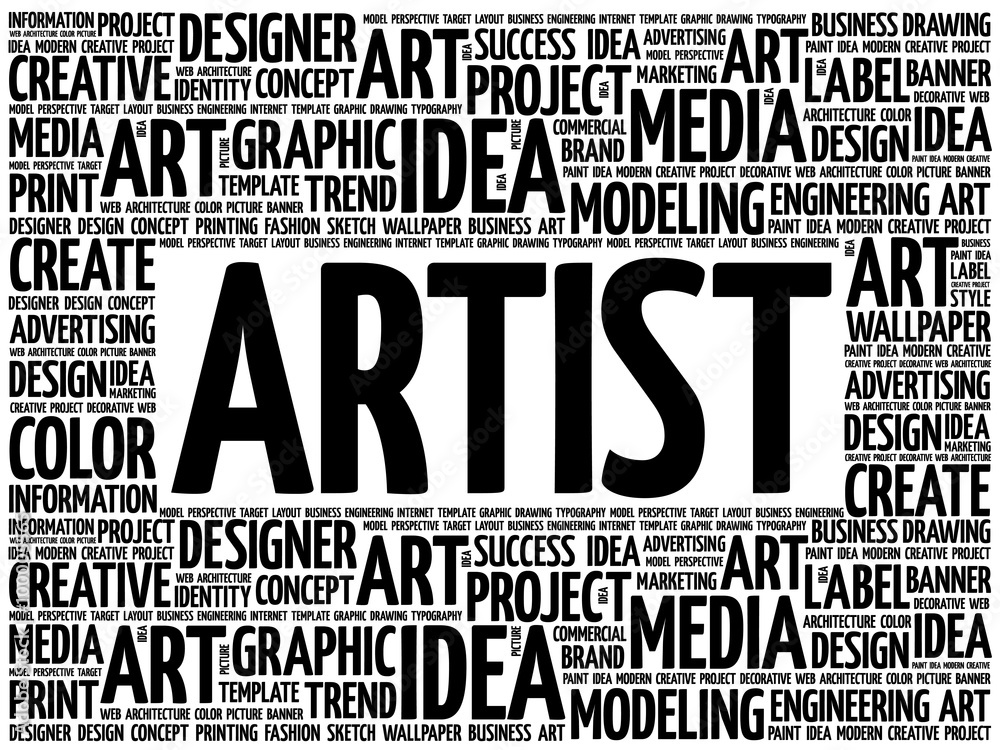 Fotografie ARTIST word cloud, creative business concept background
