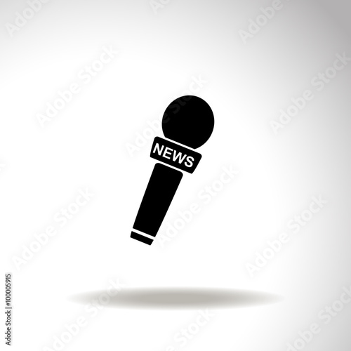 News microphone vector icon.