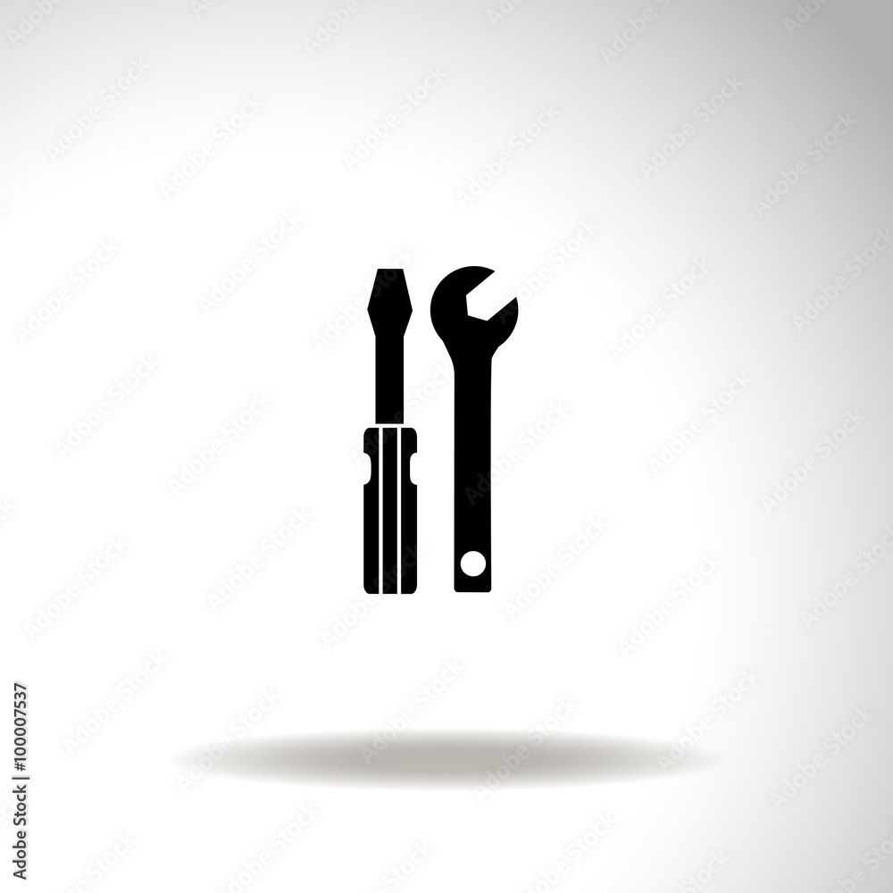 Screwdriver and Wrench. Tools vector icon. Settings icon. Screwdriver and Wrench. Tools vector icon. Settings icon.
