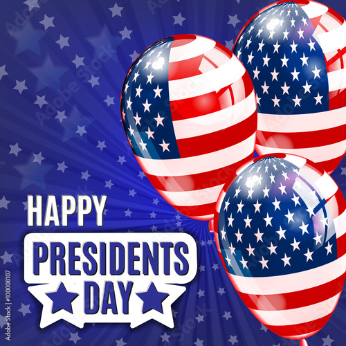 Happy Presidents Day. Presidents day banner illustration design with american flag.