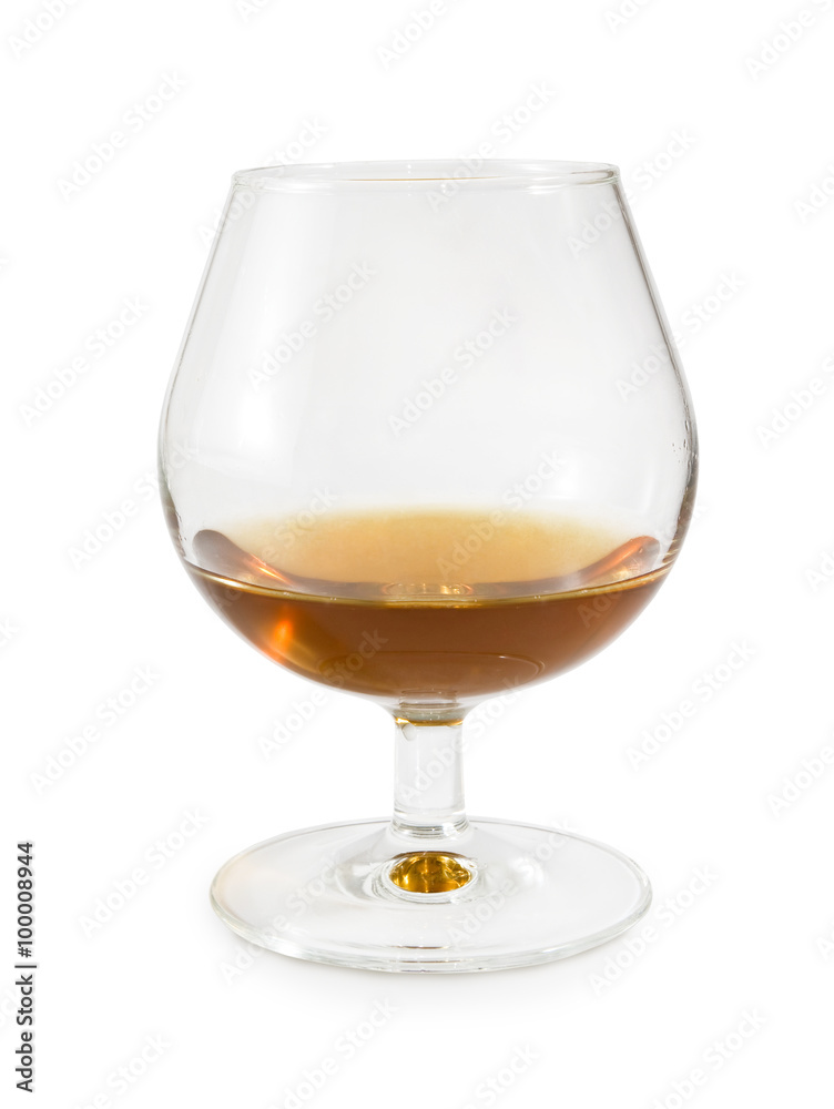 Isolated image of a glass of cognac on a white background Isolated image of a glass of cognac on a white background