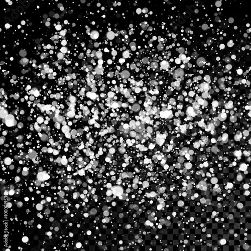 Falling snowflakes seamless background. Winter snowfall.
