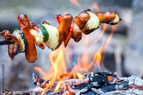 Hand made cooking on campfire.