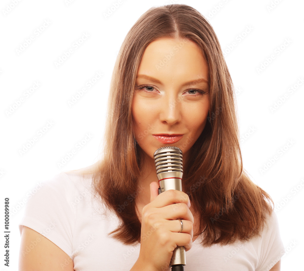 Happy singing girl. Happy singing girl.