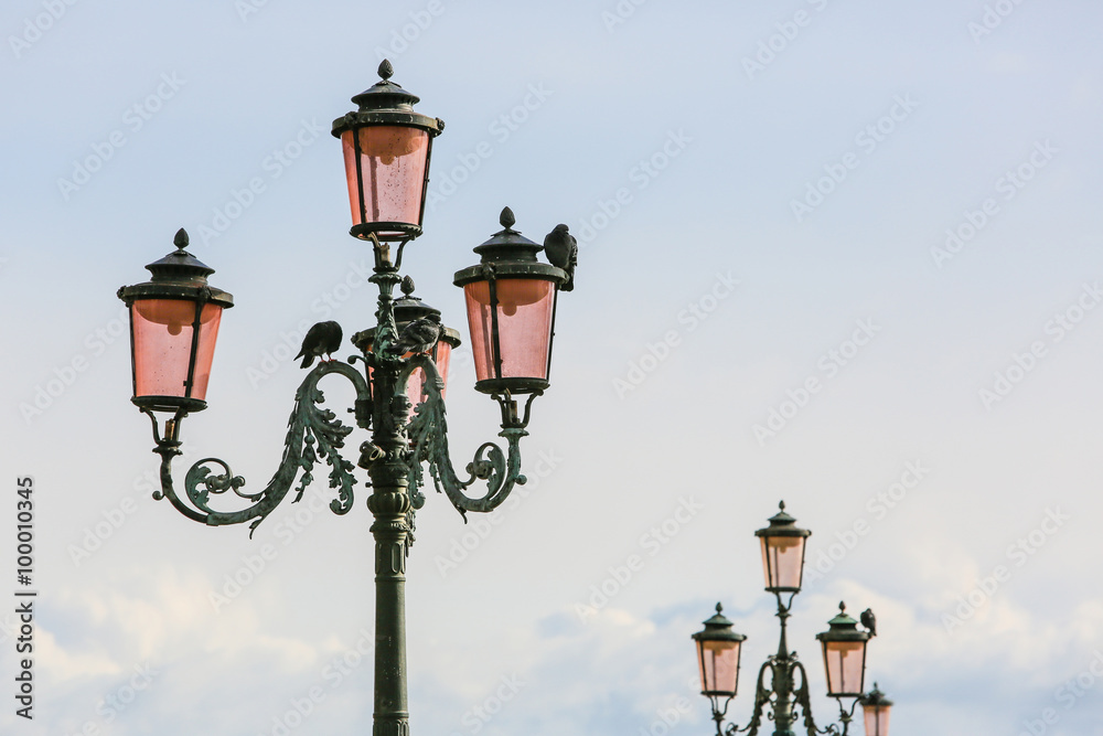 lampadère reverbère lumière ville pigeon capital paris venise paris