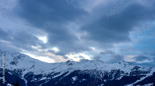 Sunset over winter Alps © chechotkin