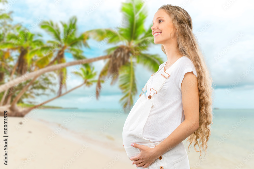 Portrait of the young happy smiling pregnant woman Portrait of the young happy smiling pregnant woman