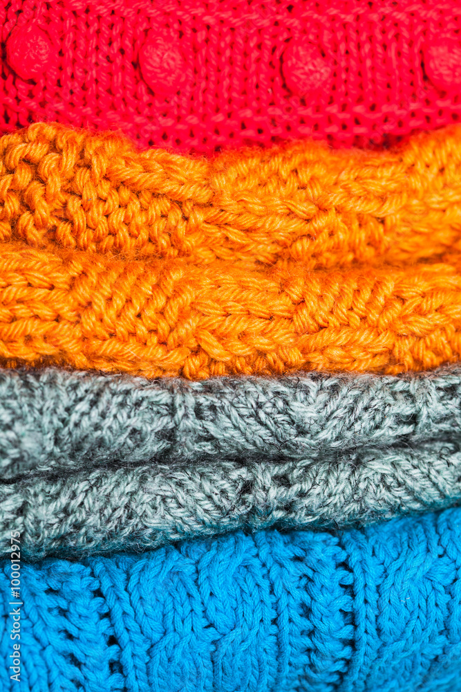 Knitted clothes stack Knitted clothes stack