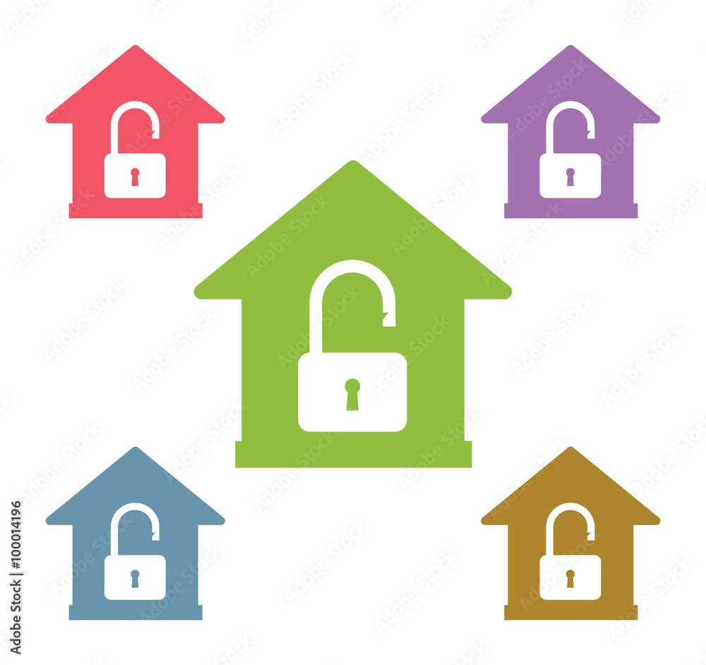 Lock house vector icon shape Lock house vector icon shape