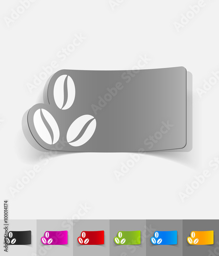 realistic design element. three coffee beans