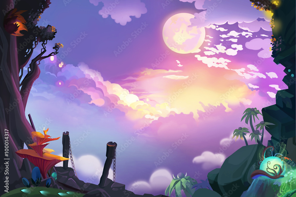 Fotografie Ilustrace: Beautiful Sky Od Mountain Top