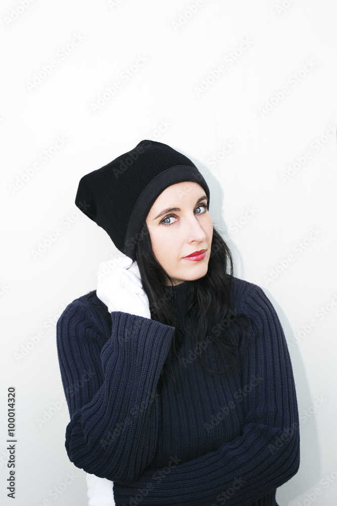 A portrait of a woman on a white background. A portrait of a woman on a white background.