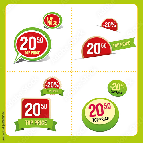 Vector illustration of a set of price tags and tags for goods in the online store and printing