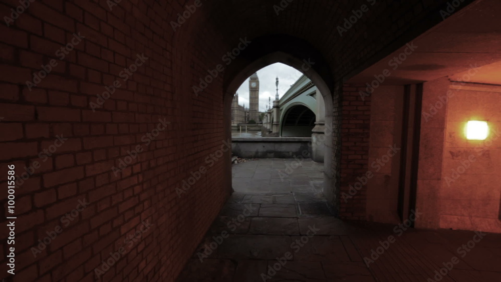 Viewing from an archway, Big Ben, in London Viewing from an archway, Big Ben, in London