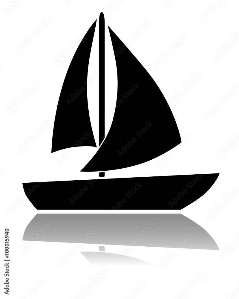 Glossy ship silhouette with drop shadow Glossy ship silhouette with drop shadow