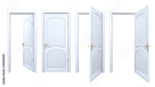 Fototapeta Naklejka Na Ścianę i Meble -  Collection of isolated white arch doors
