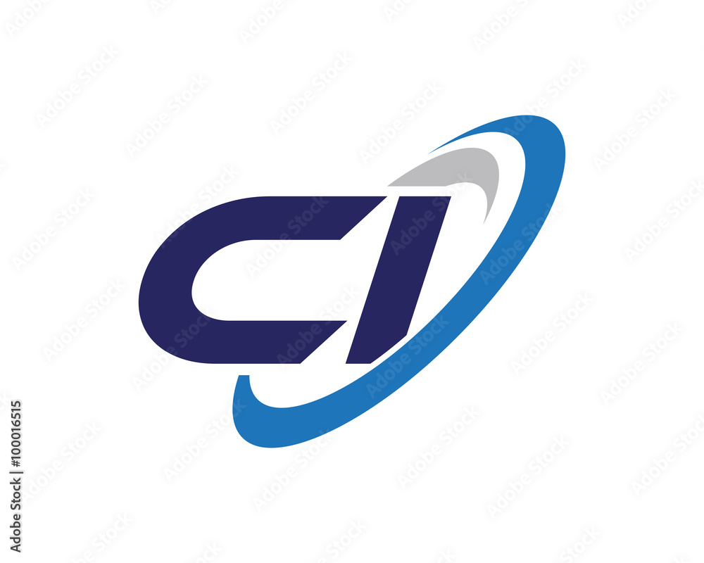 CI Letter Swoosh Icon Logo CI Letter Swoosh Icon Logo