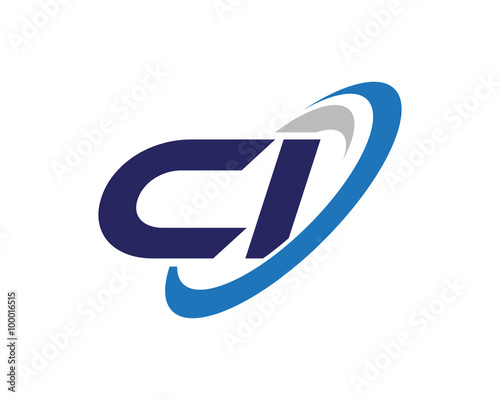 CI Letter Swoosh Icon Logo