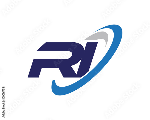 RI Letter Swoosh Icon Logo