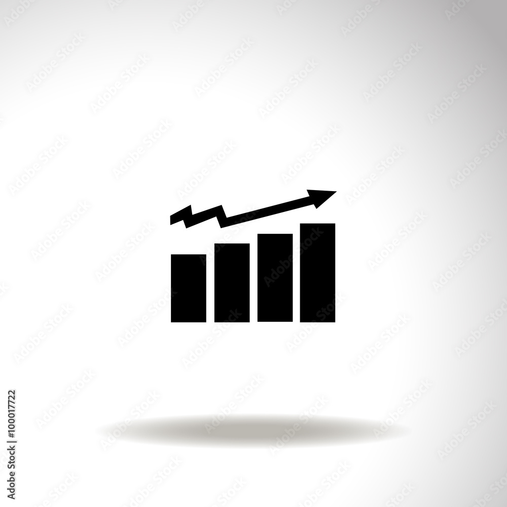 Graph chart sign vector icon. Graph chart sign vector icon.