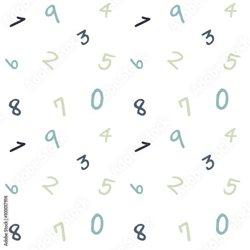 colorful warm pastel numbers cute seamless vector pattern background illustration