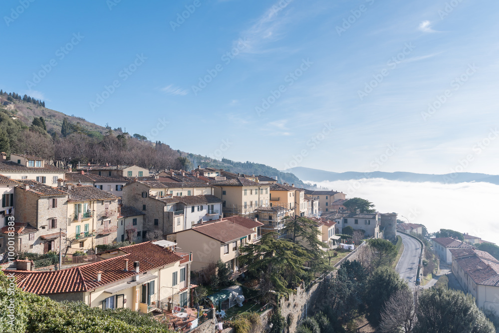 Cortona is located in a scenic hill between Tuscany and Umbria in Italy