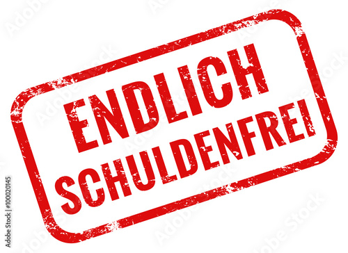 Endlich Schuldenfrei Stempel rot grunge