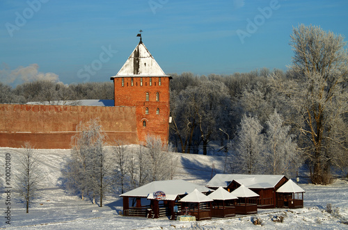 VELIKY NOVGOROD, RUSSIA - January, 2016: Novgorod Kremlin in win photo