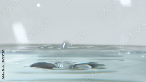 Drops of water and the surface splash.
