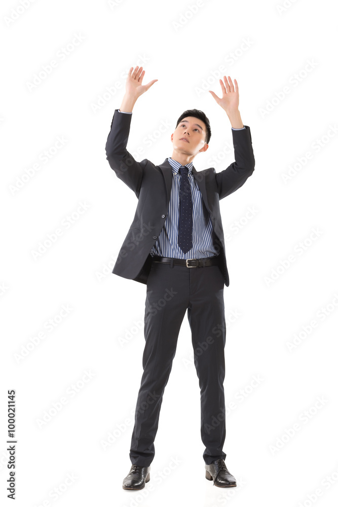 Holding pose of Asian business man Holding pose of Asian business man