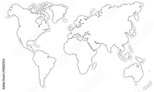 Weltkarte - Schatten