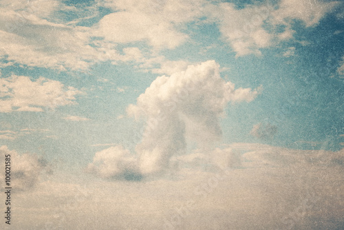 Sky with grunge texture and vintage toning